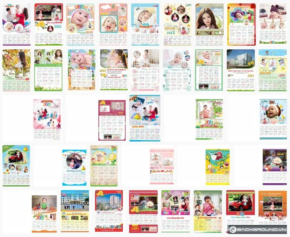 40+ Mẫu lịch treo tường