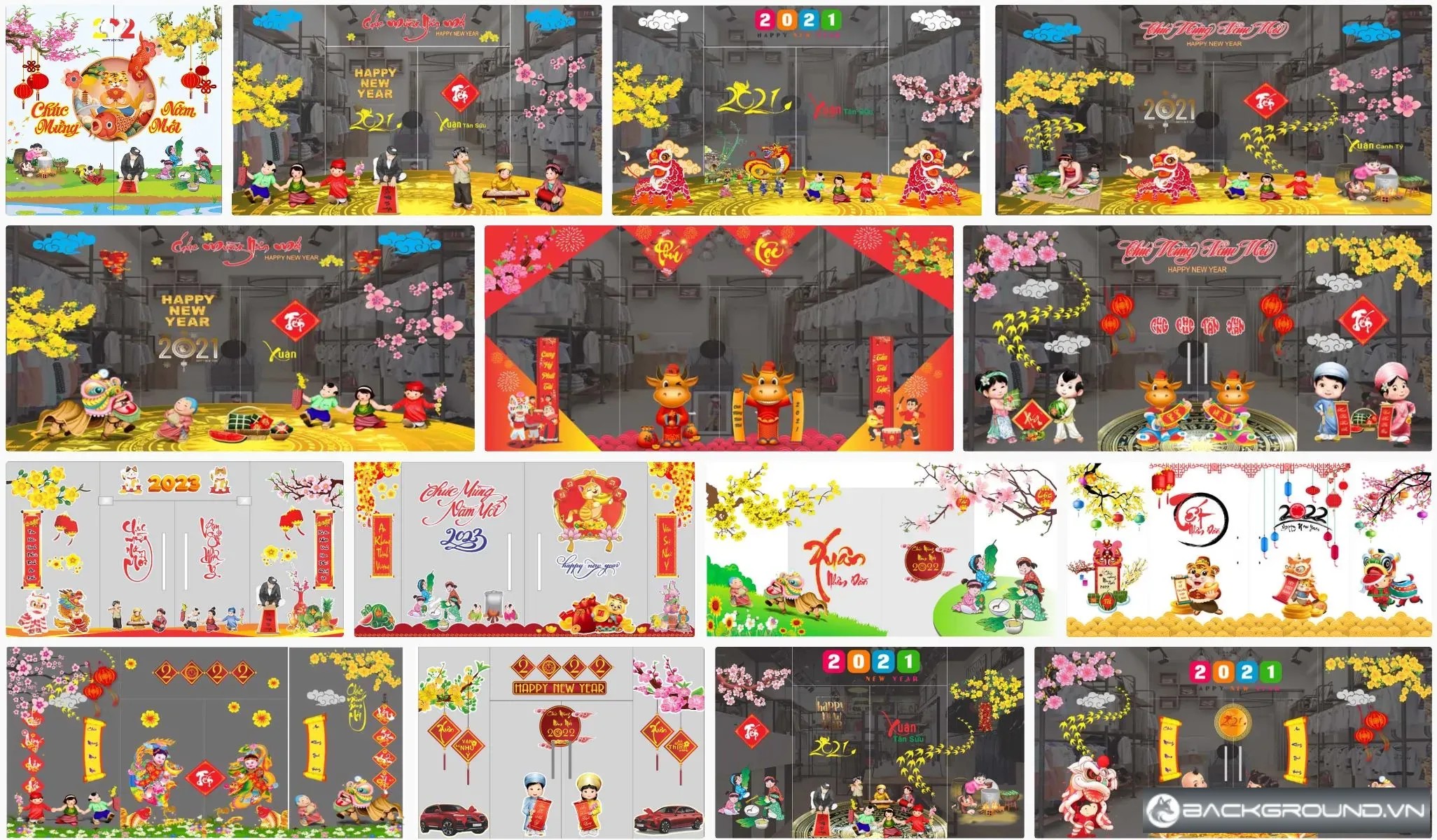 15+ Decal dán kính Tết