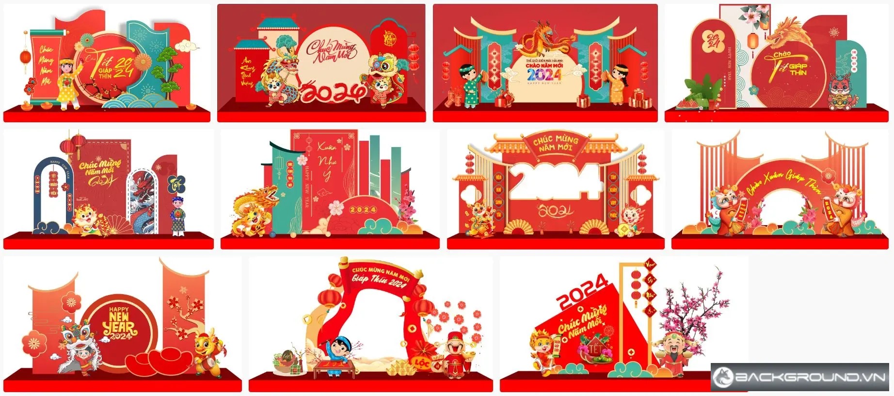 11+ Backdrop checkin Tết 2024