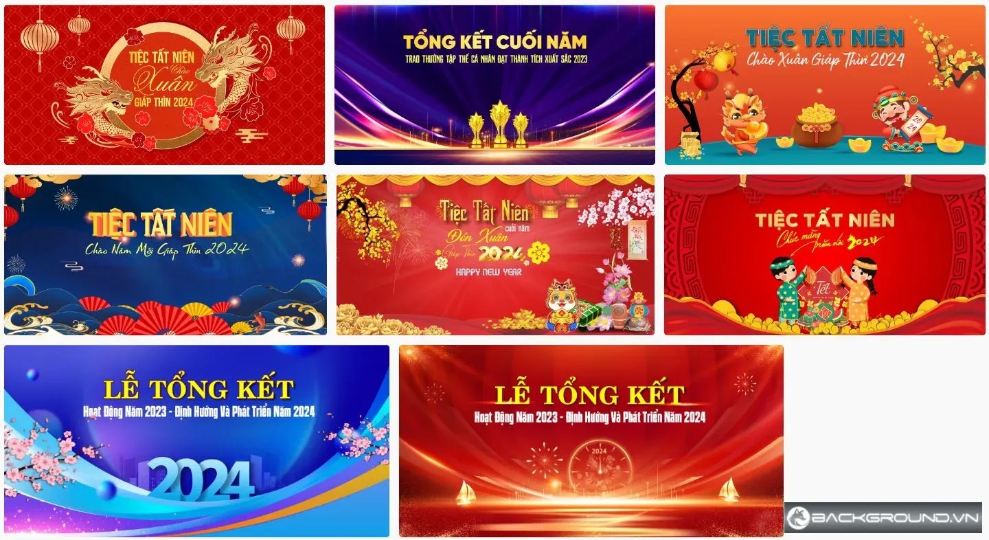 8+ Backdrop tiệc tất niên 2024