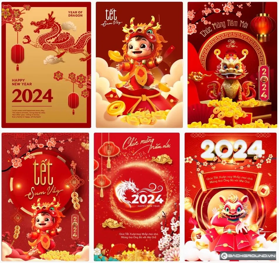 6+ Poster Tết vector
