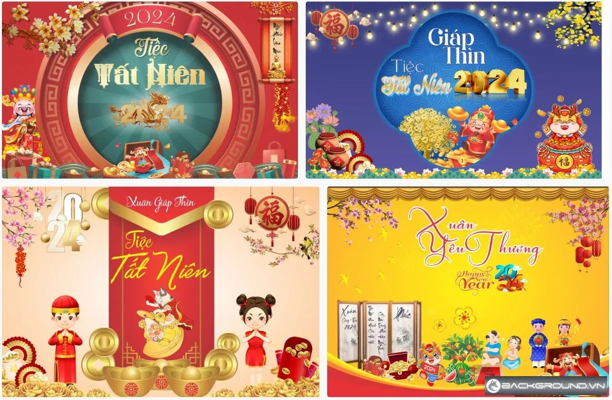 5+ Backdrop tiệc tất niên 2024