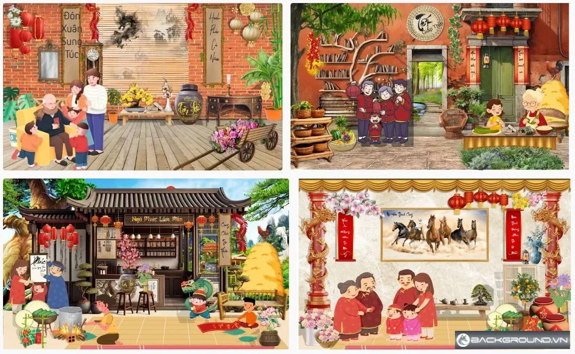 4+ Tiểu cảnh Tết
