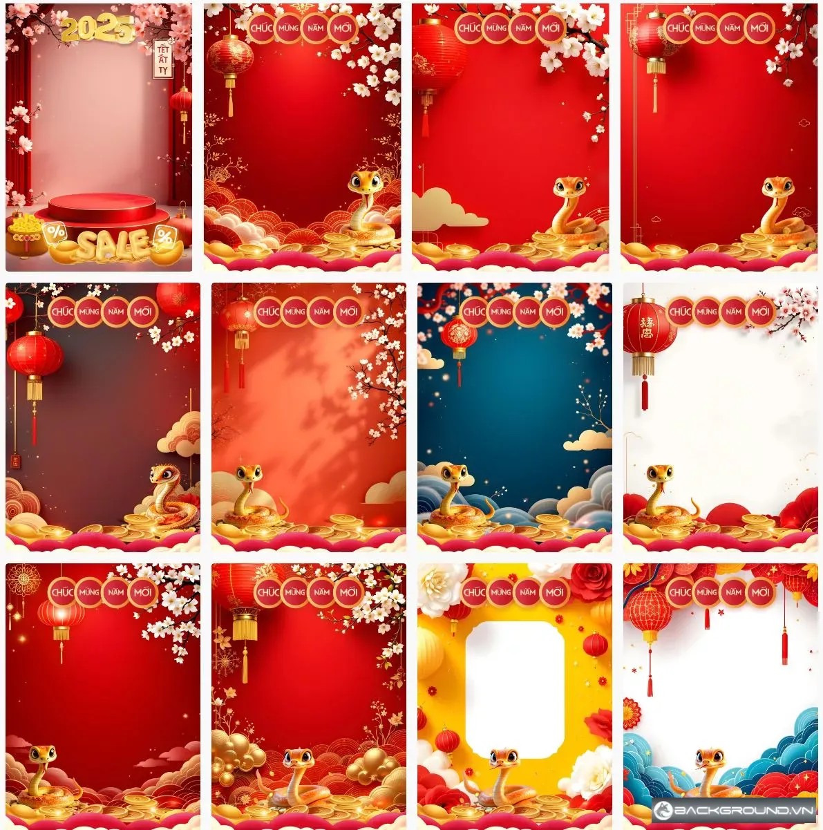 12+ Background thiết kế poster Tết 2025