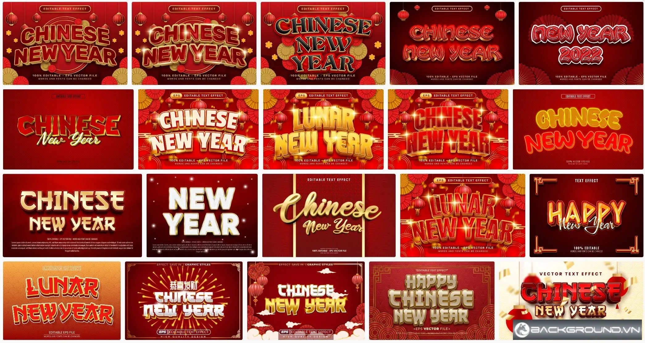 20+ Hiệu ứng chữ Chúc mừng năm mới 2025