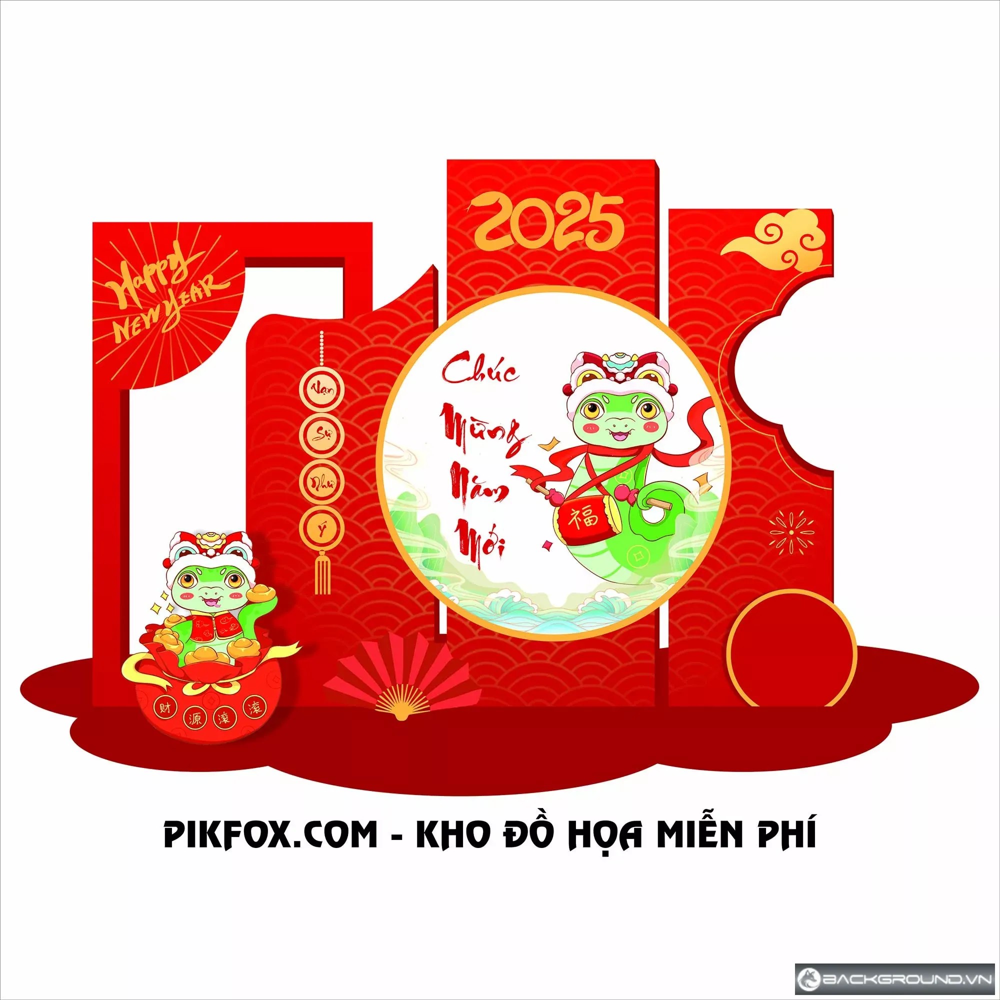 Backdrop decor tết