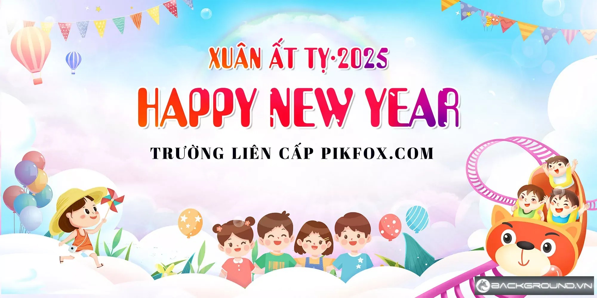 Phông nền Tết trường liên cấp