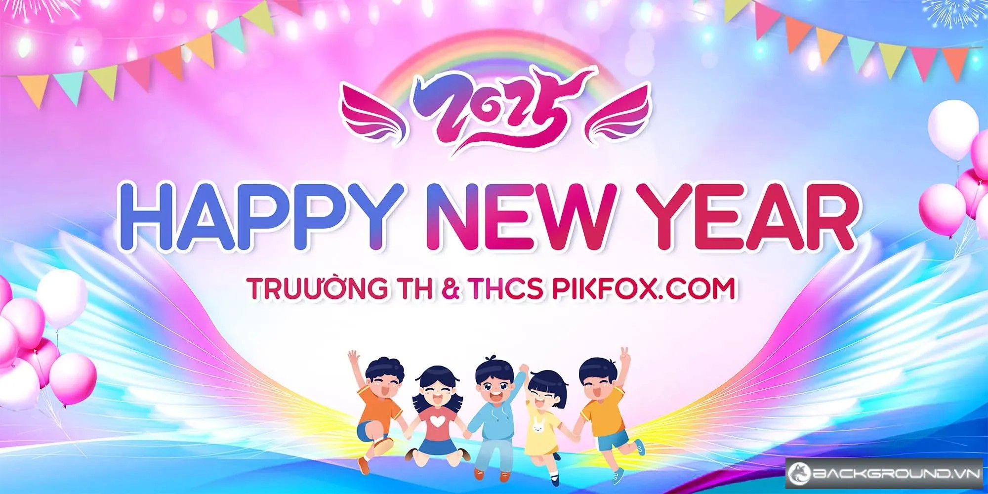 Backdrop Tết - trường tiểu học & THCS