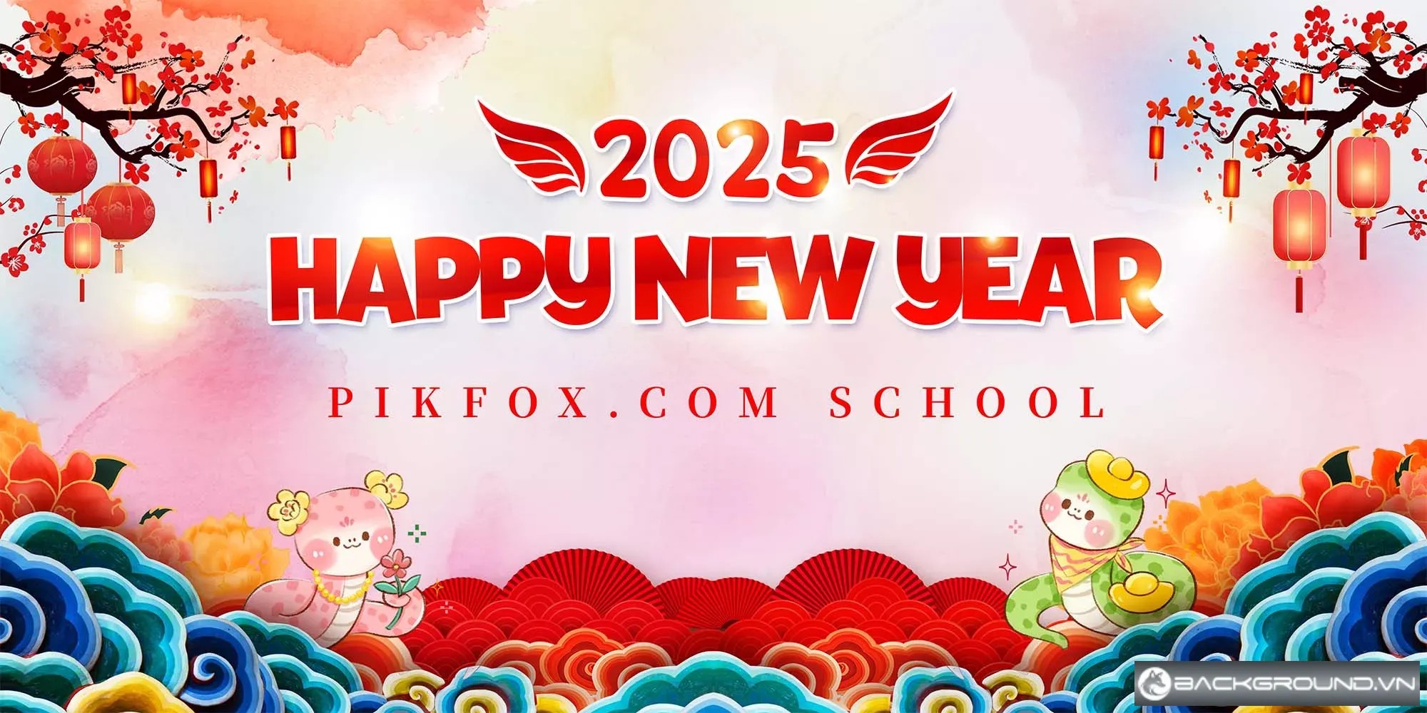 Phông Tết 2025 trường học đẹp
