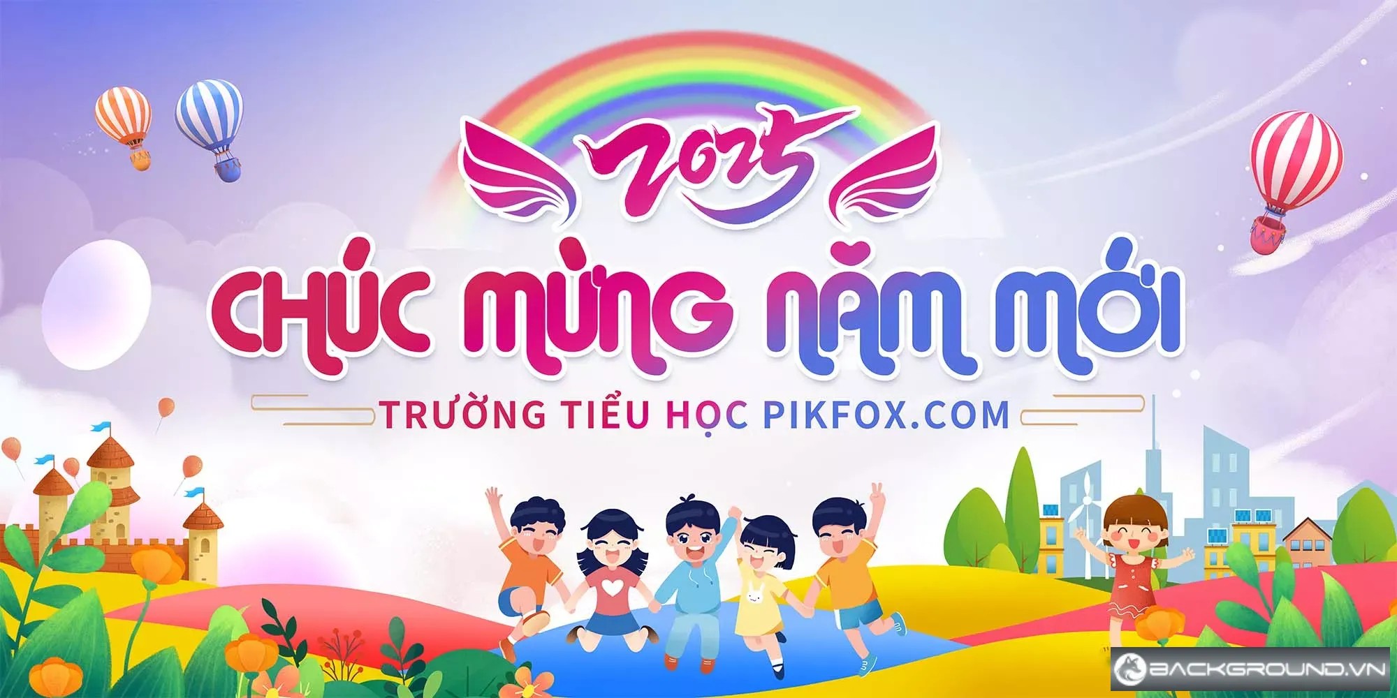 Phông nền Tết cho trường tiểu học