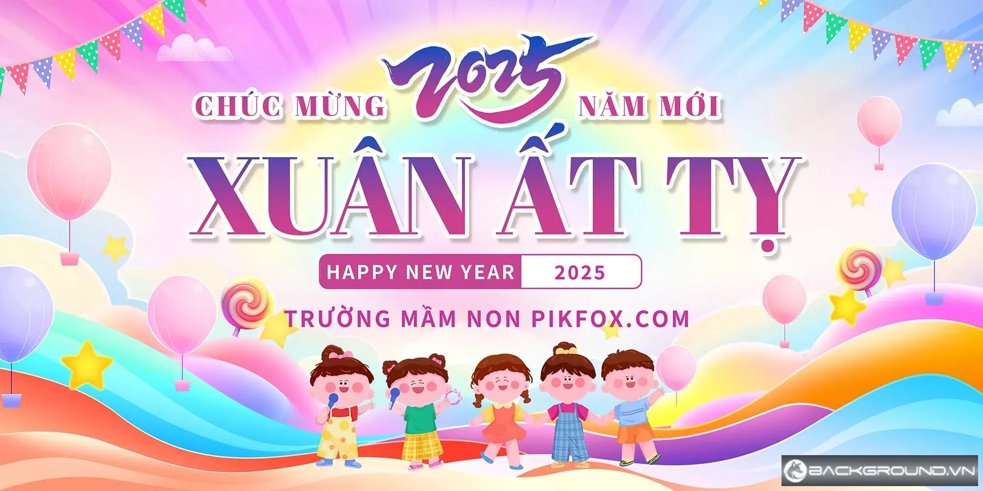 Background Tết trường mầm non