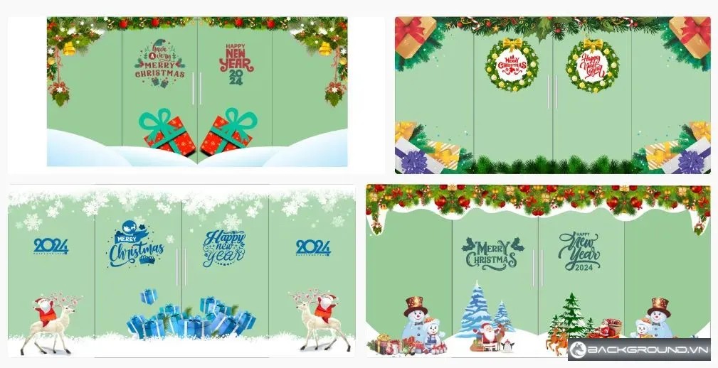 4+ Trang trí kính Noel