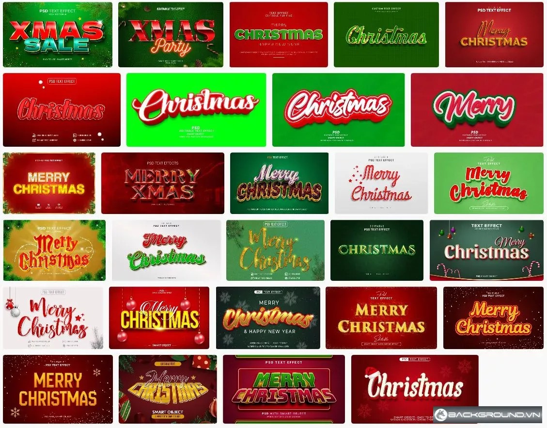 28+ Text Effect giáng sinh