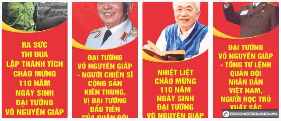 4+ Phướn treo kỷ niệm ngày sinh Đại Tướng Võ Nguyên Giáp