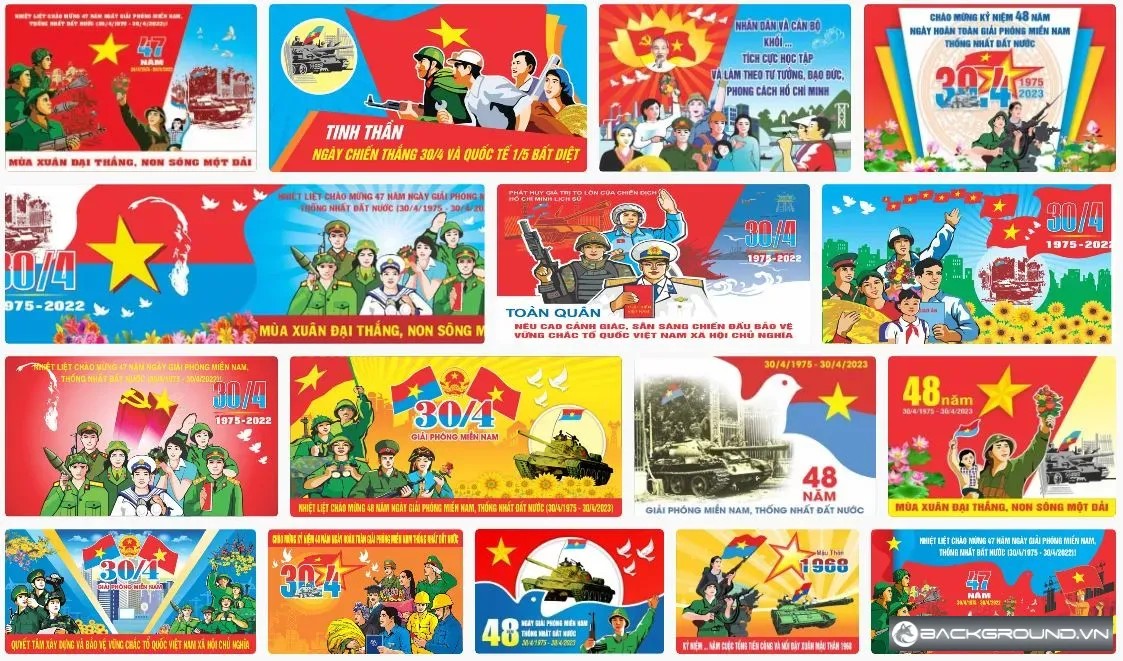 16+ Pano chào mừng ngày giải phóng miền nam 30-4