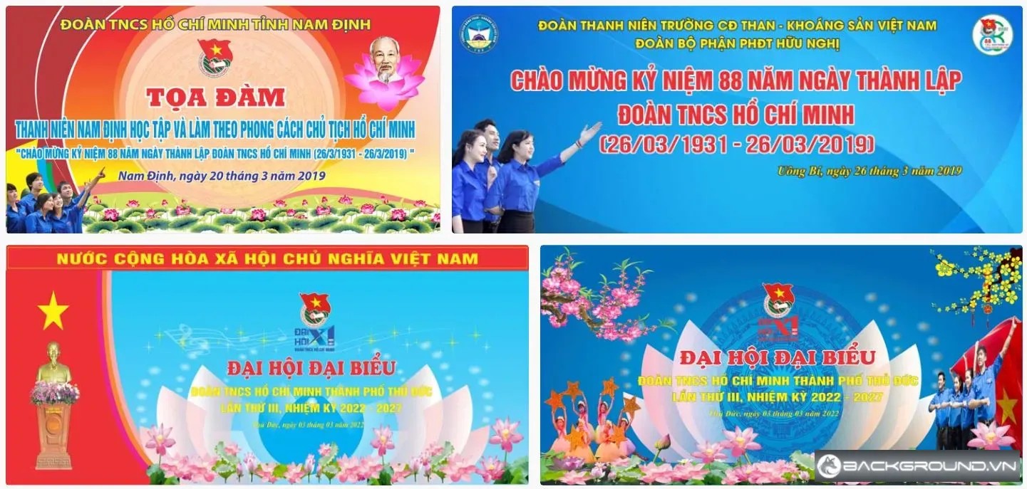 4+ Backdrop kỷ niệm ngày thành lập đoàn 26-3
