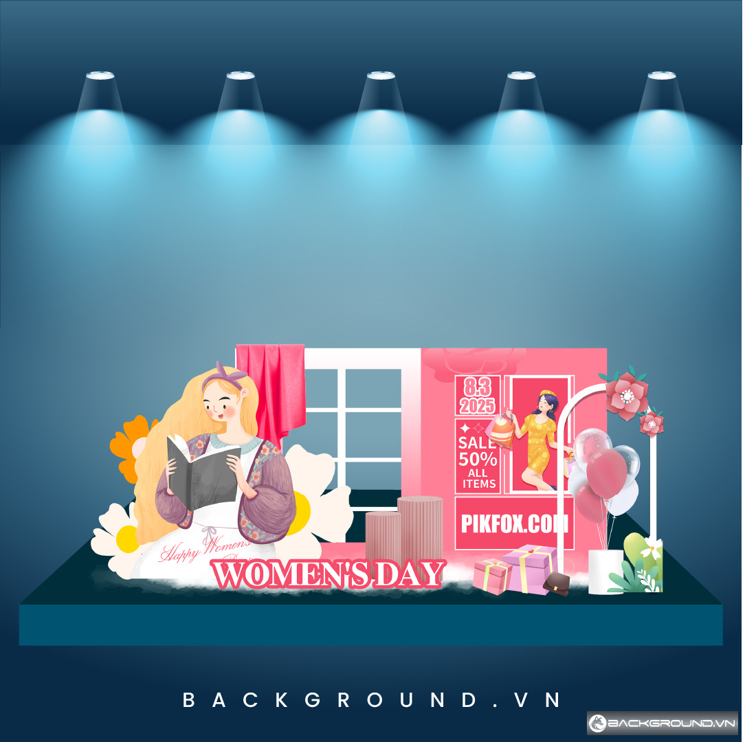 Backdrop trang trí 8-3 tại trung tâm thương mại