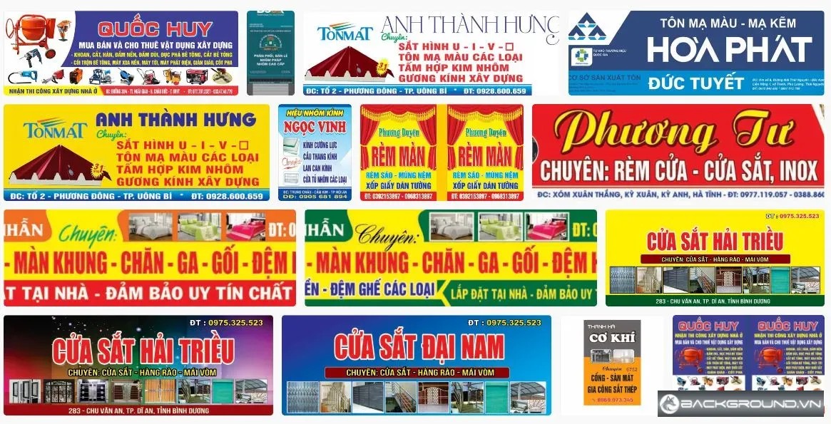 Bảng hiệu Cơ khí - nhôm kính - rèm mành