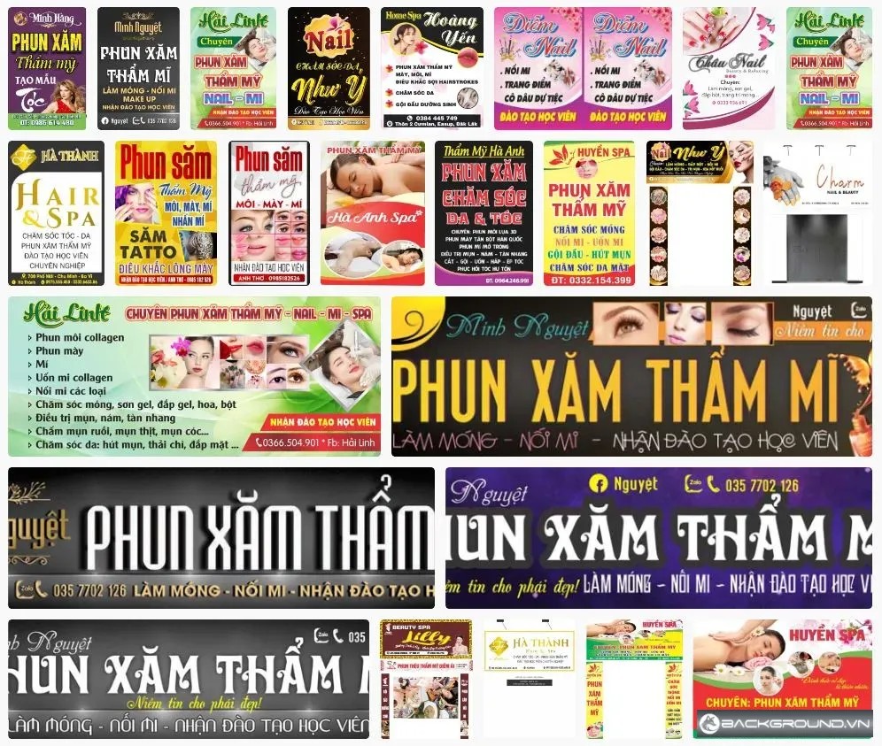 Bảng hiệu phun xăm thẩm mỹ
