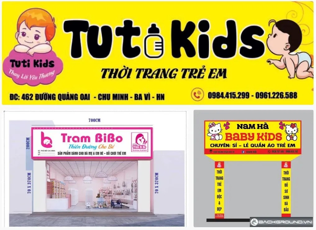 3+ Mẫu biển quảng cáo shop mẹ và bé