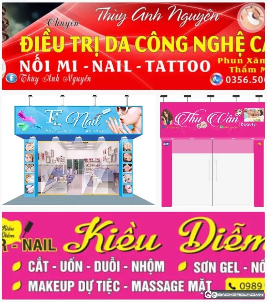 4+ Biển quảng cáo nail mi