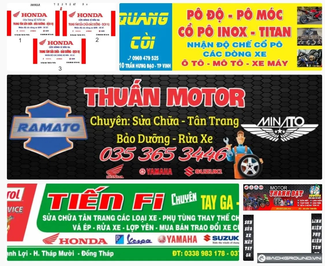 5+ biển quảng cáo mẫu bảng hiệu sửa xe máy