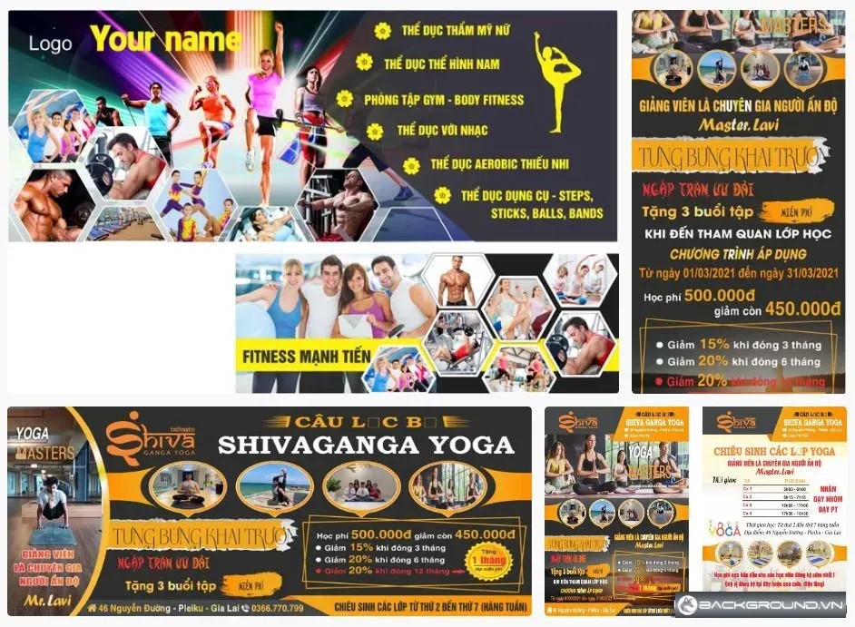 4+ Bảng hiệu Yoga Fitness
