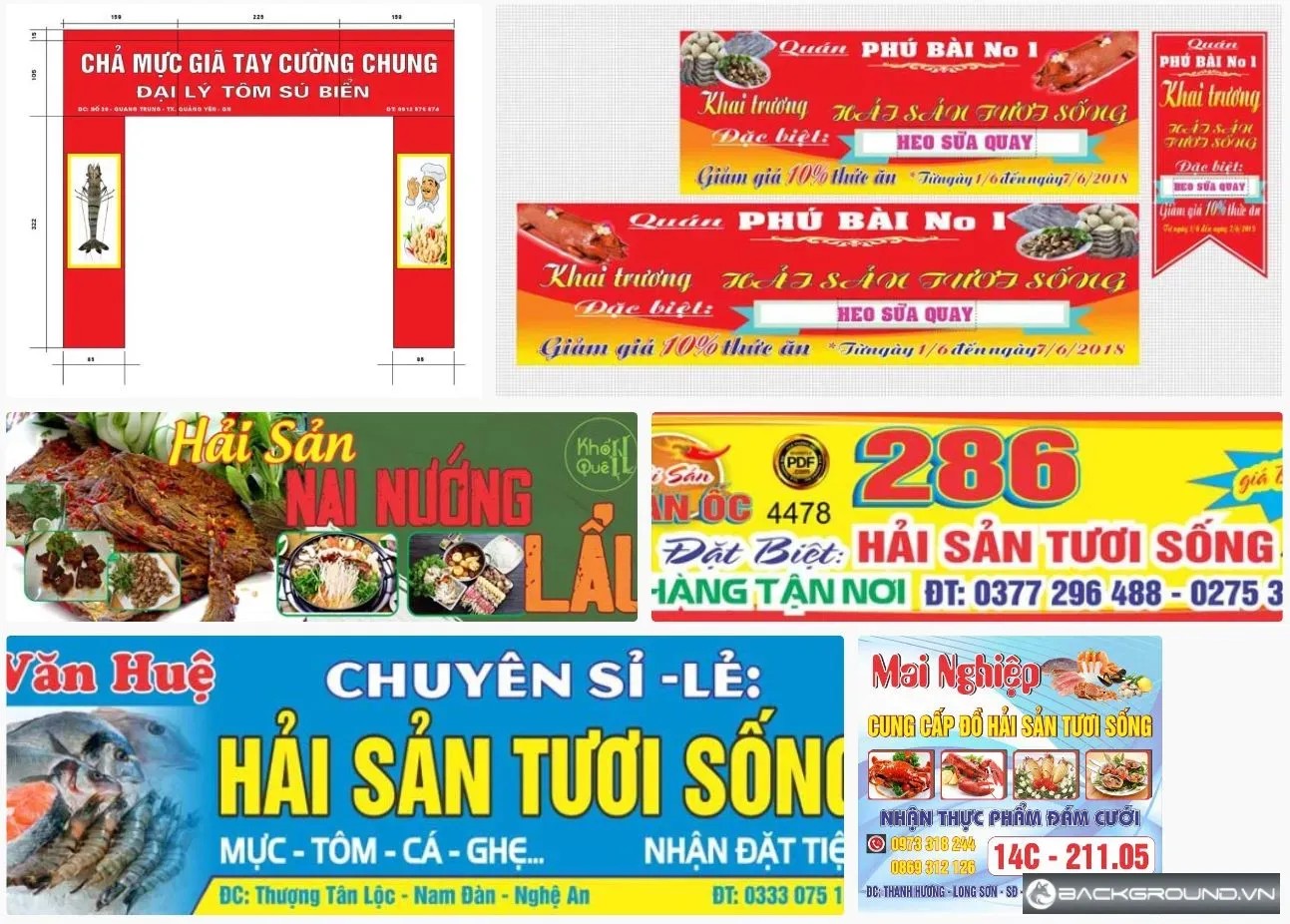 6+ Bảng hiệu hải sản
