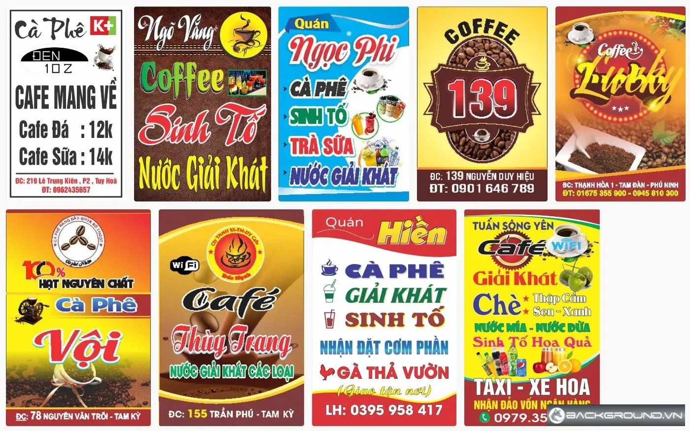 9+ Biển vẫy quán cafe