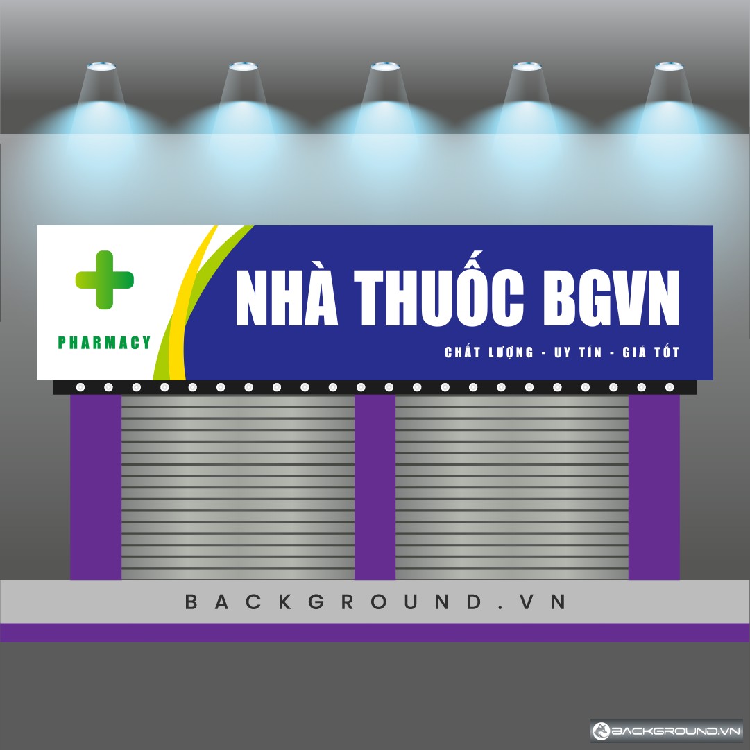 Mẫu biển bảng hiệu thuốc tone xanh dương (7)