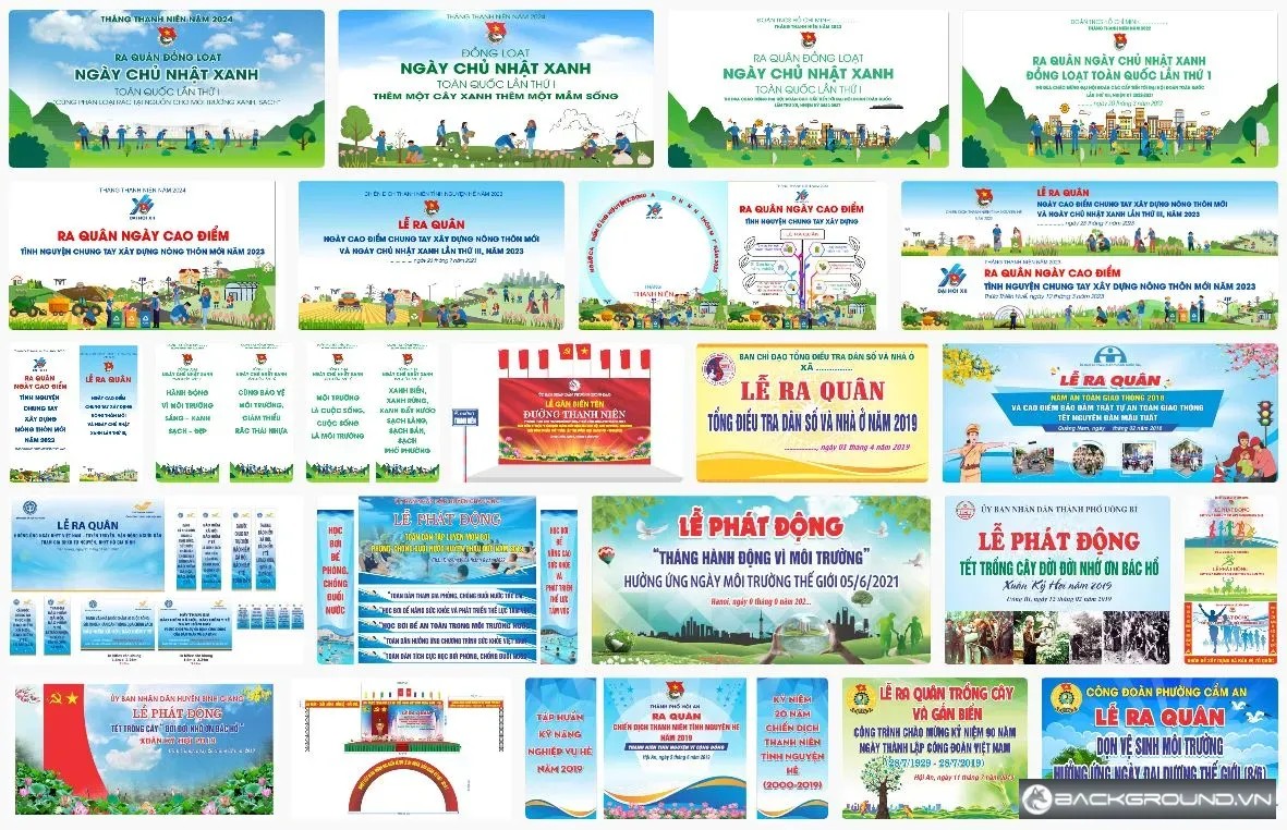 Phông nền lễ ra quân