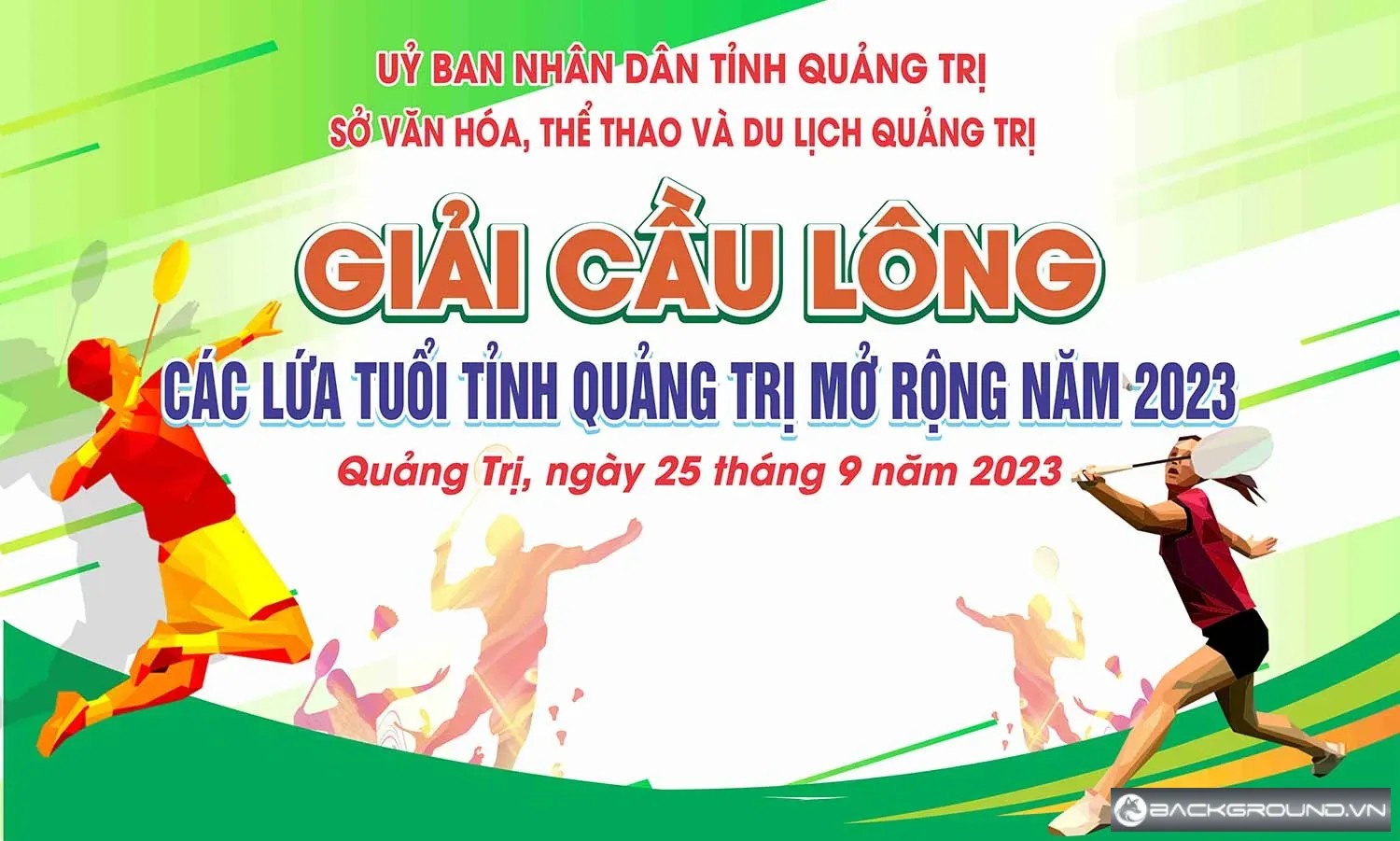 Backdrop giải cầu lông tỉnh Quảng Trị