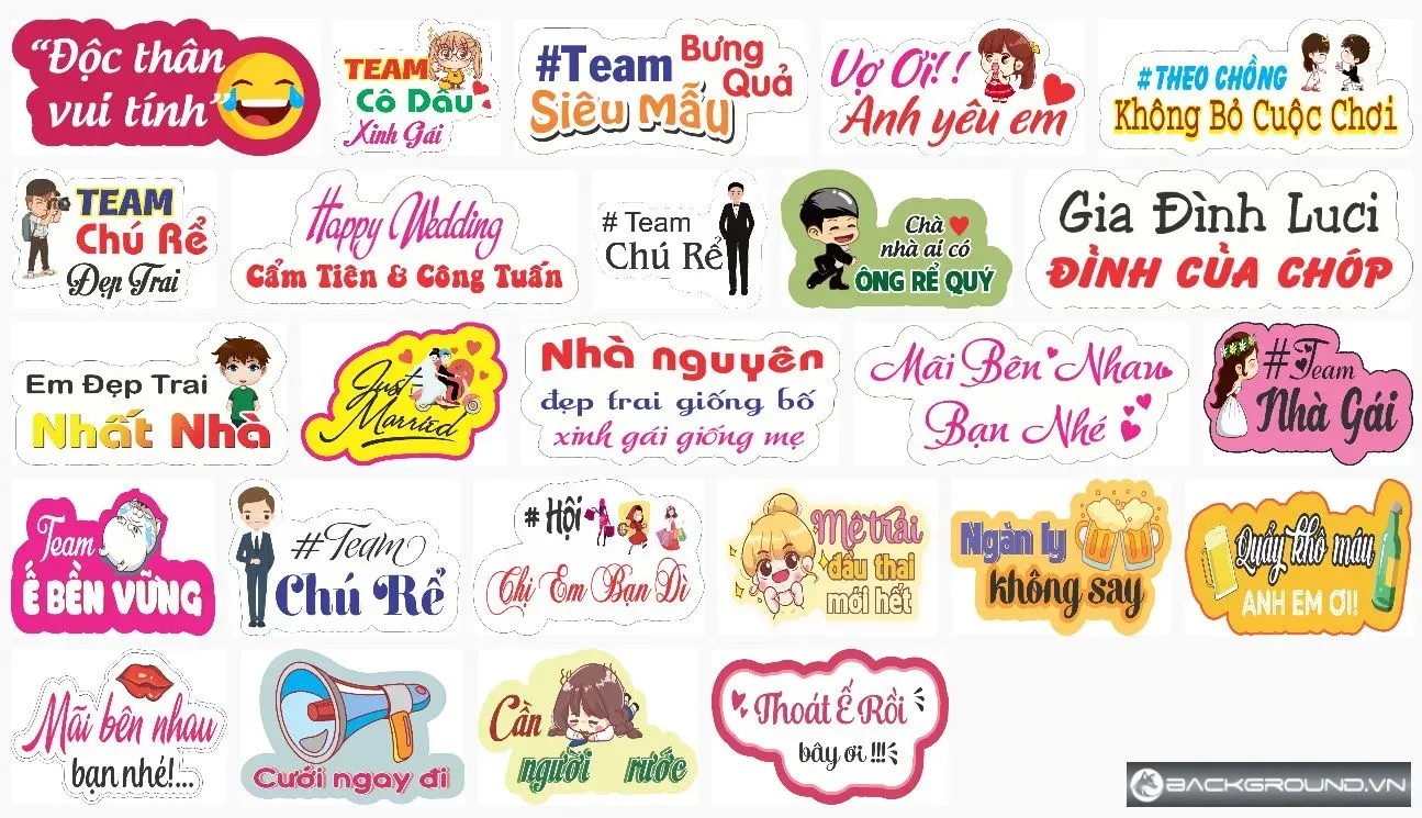 25+ Hashtag cầm tay đám cưới hài hước