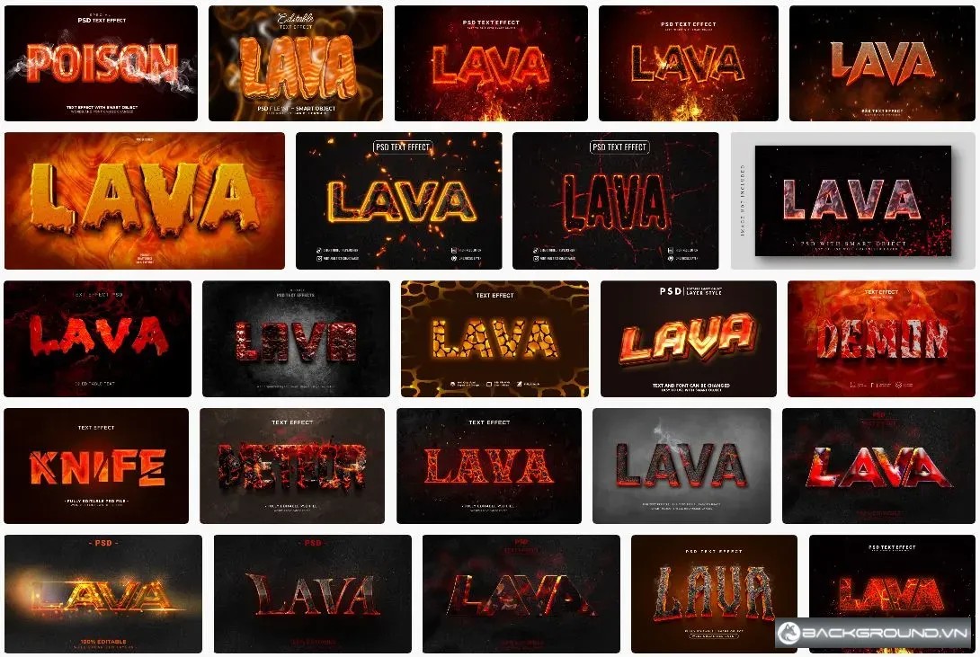 24+ Hiệu ứng chữ Lava