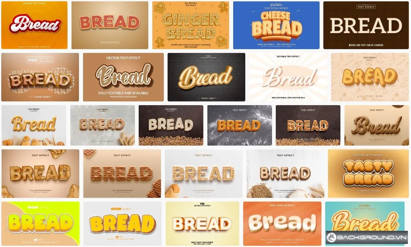 27+ Hiệu ứng chữ Bánh Mì