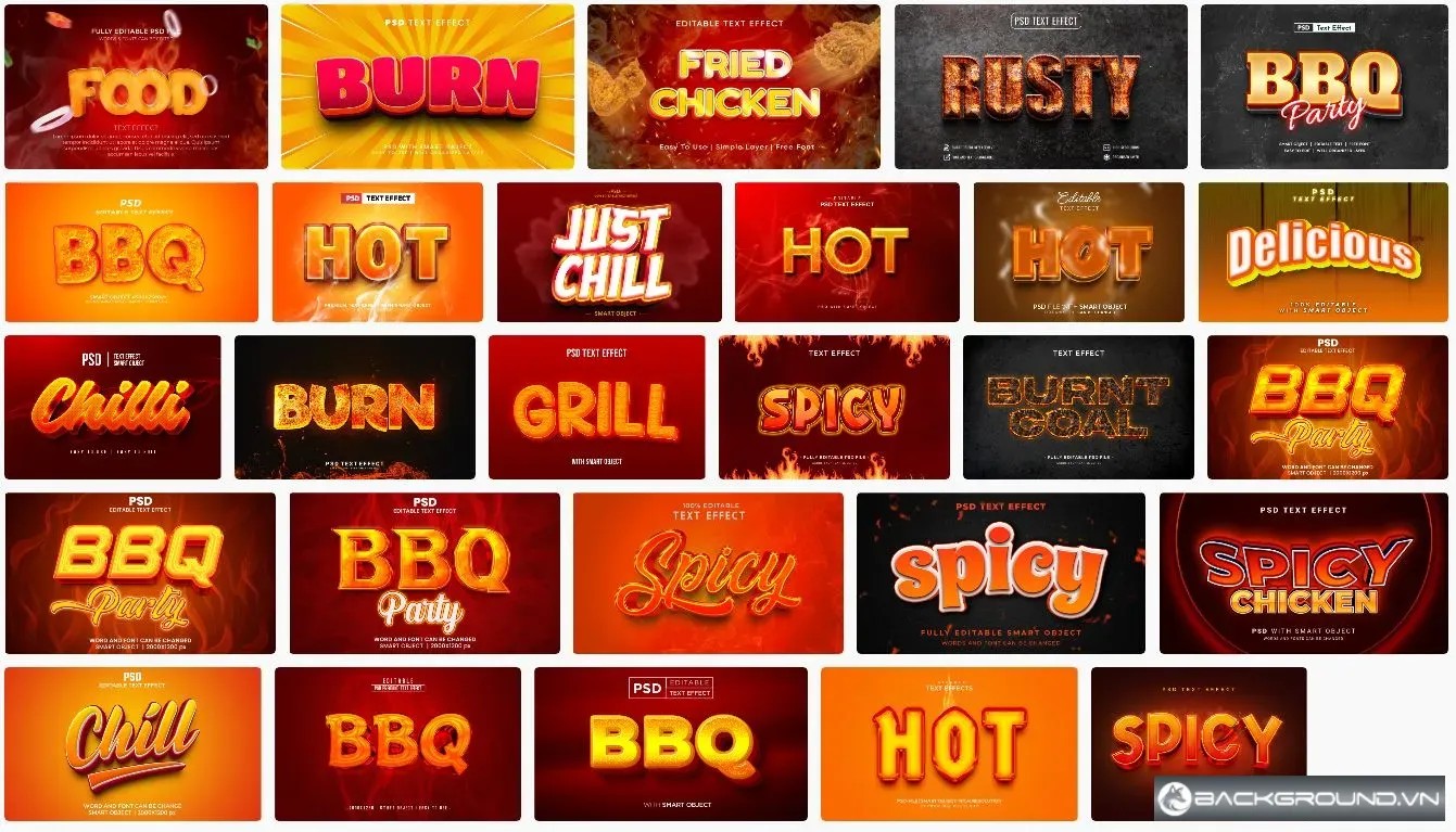 28+ Hiệu ứng chữ BBQ