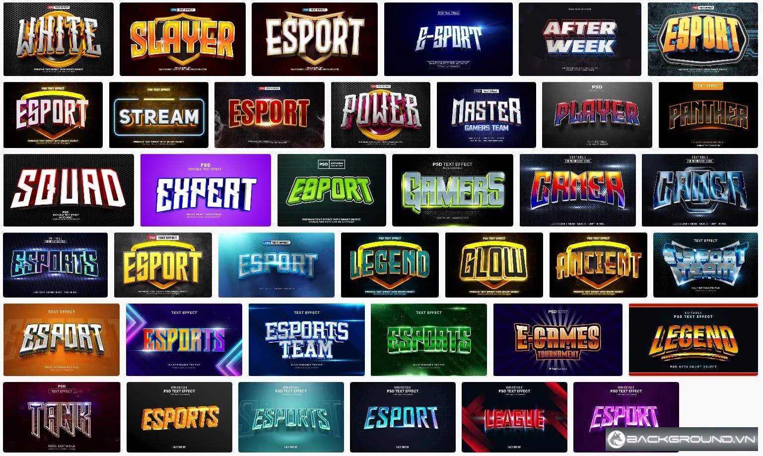 38+ Hiệu ứng chữ Esport
