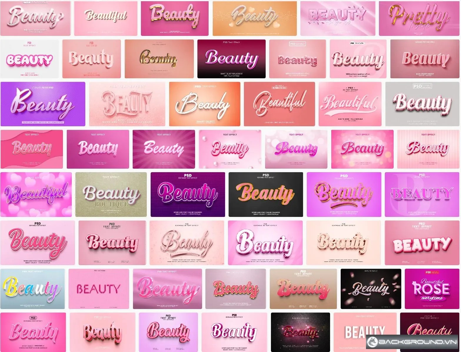 52+ Hiệu ứng chữ Beauty