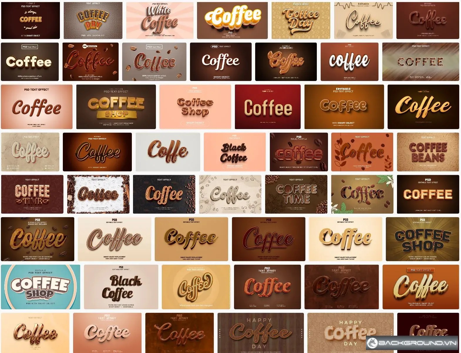 52+ Hiệu ứng chữ Cafe