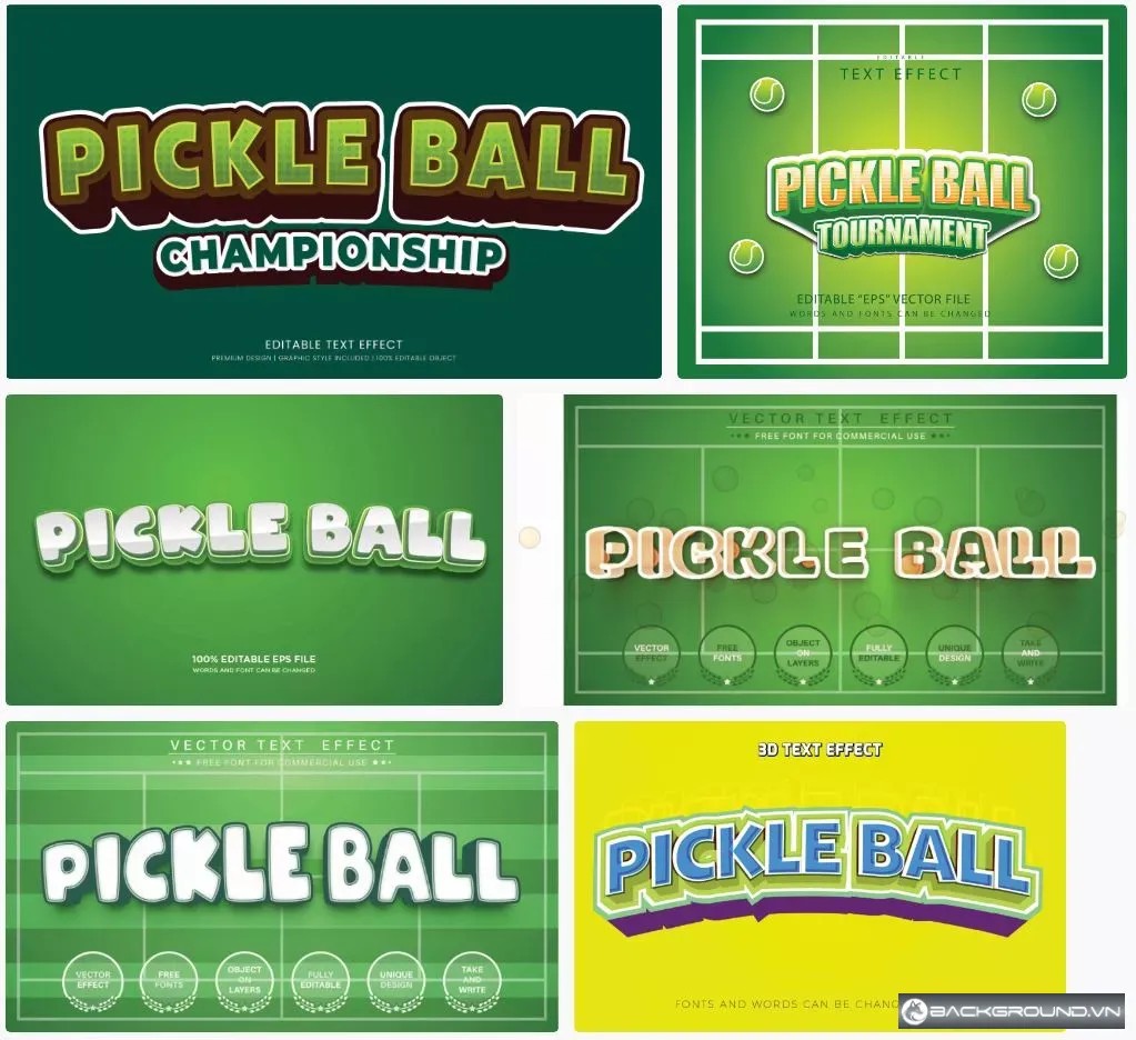 6+ Pickle ball - Text Effect