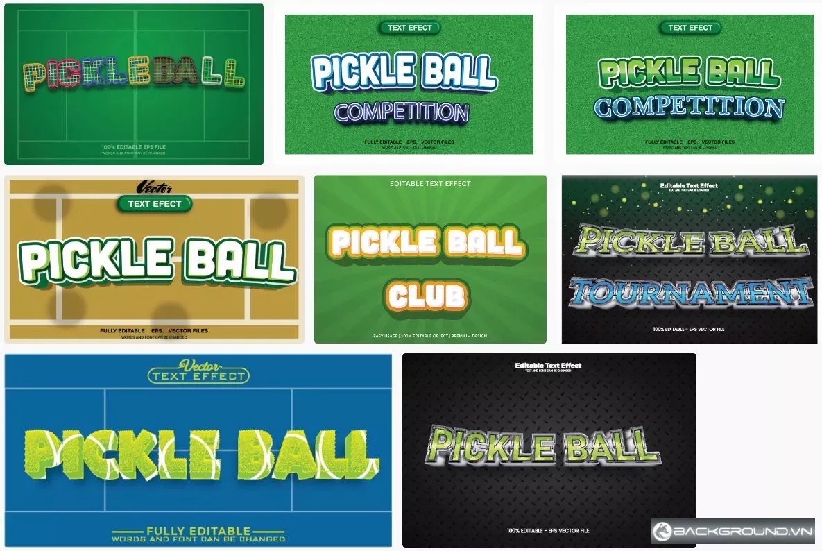 8+ Pickle ball - hiệu ứng chữ