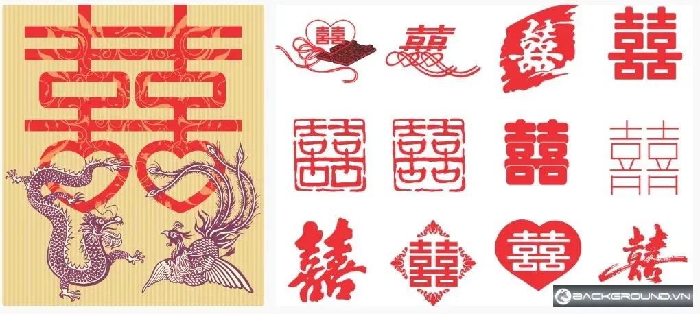 12+ Chữ song hỷ
