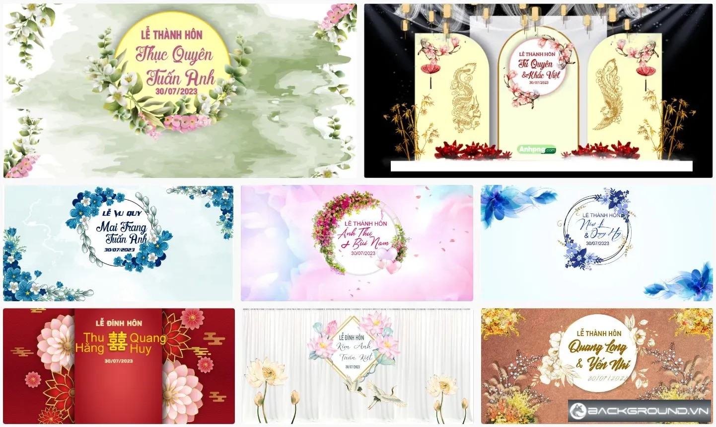 8+ Backdrop phông cưới