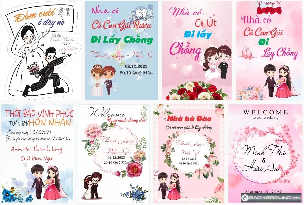 8+ Bảng tên đám cưới đẹp