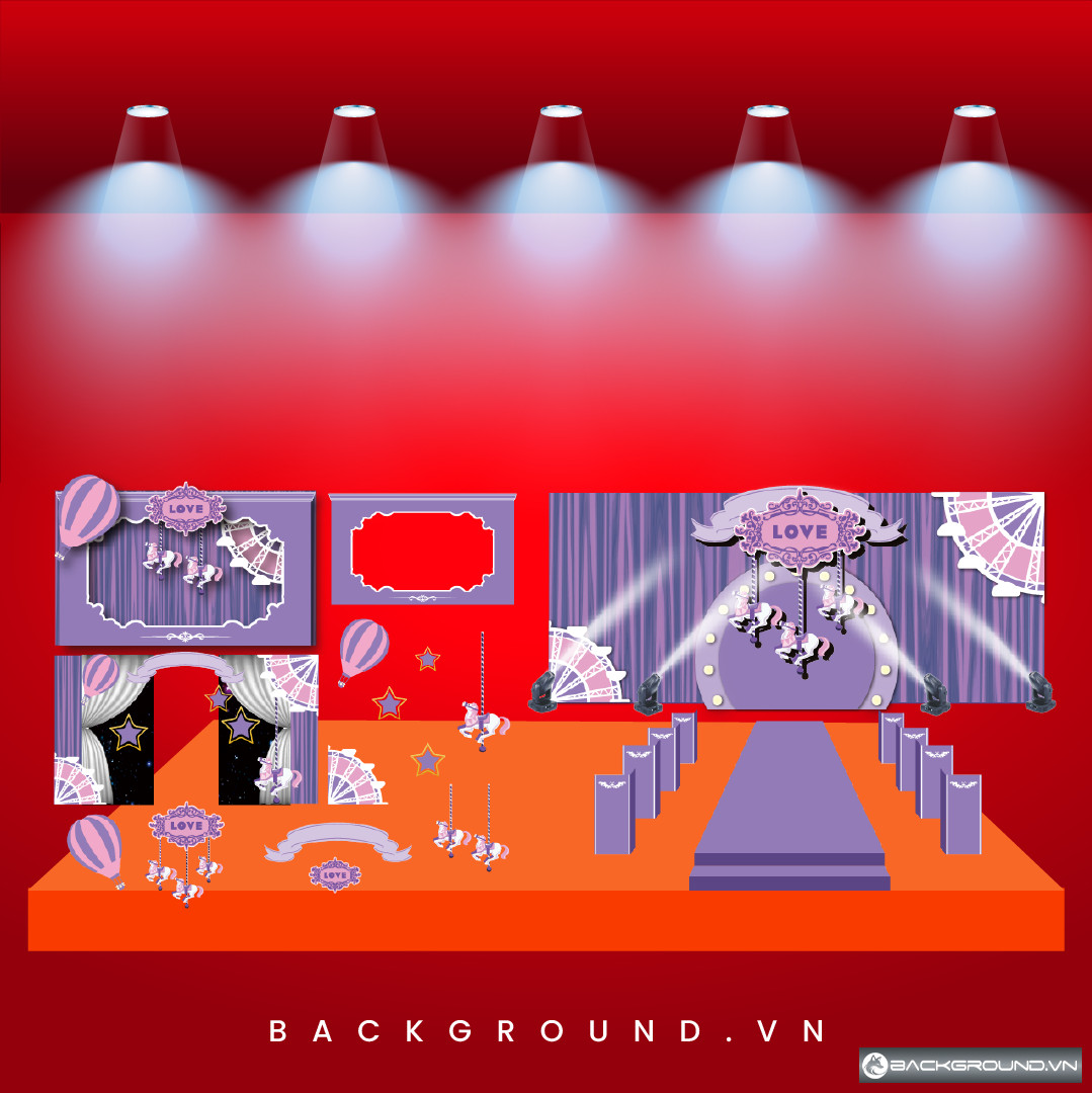 Backdrop đám cưới màu tím (10)