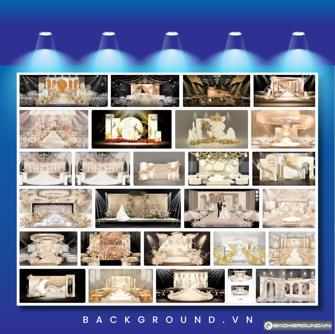32+ Background đám cưới tone vàng kim
