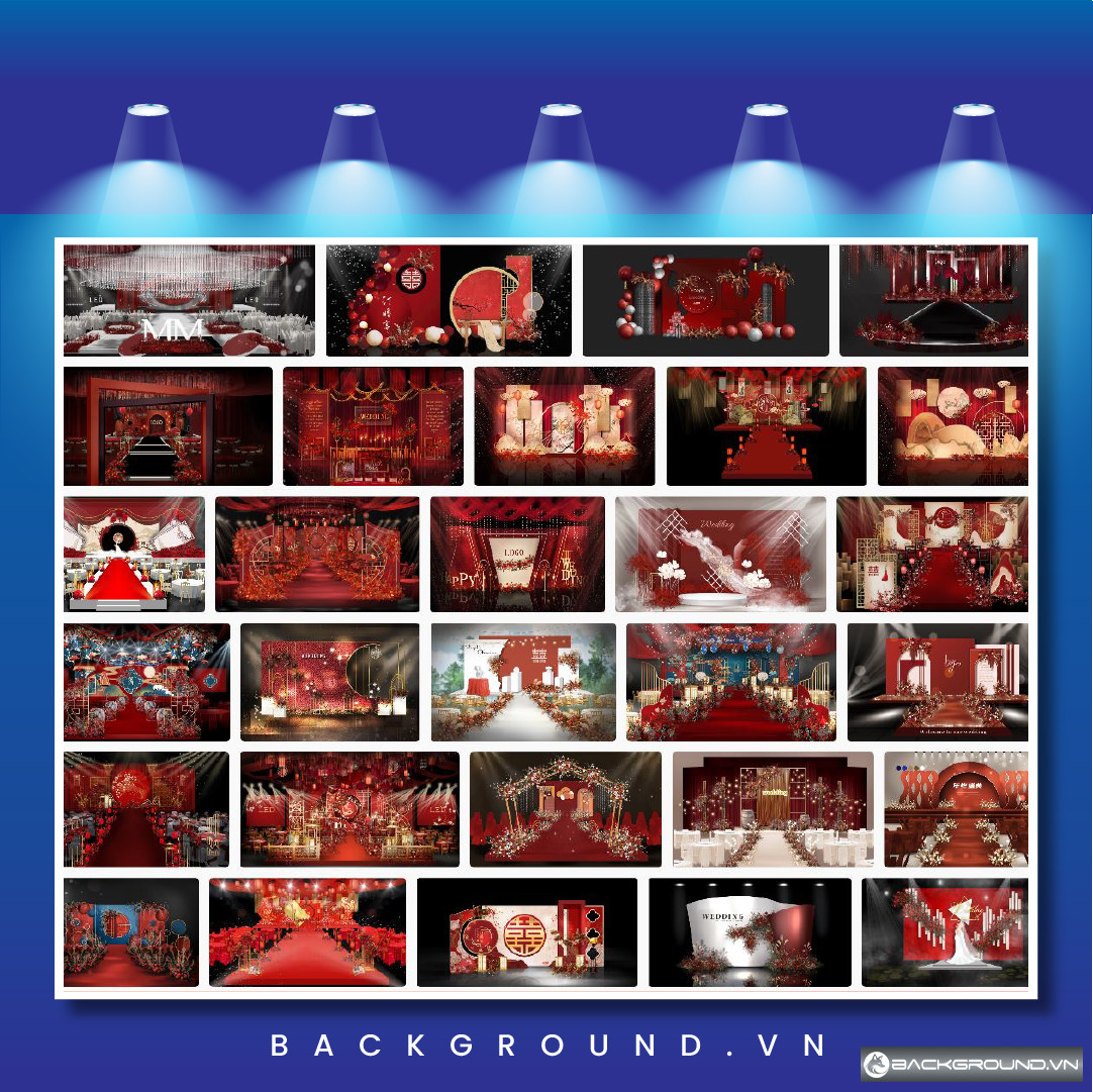 35+ Background đám cưới tone màu đỏ