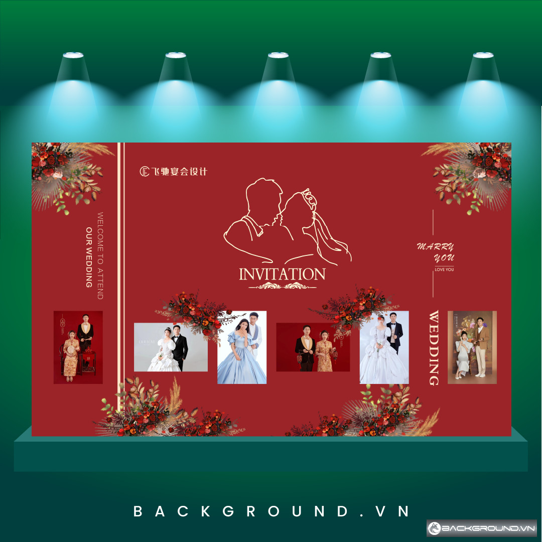 Backdrop cưới phong cách châu Âu hiện đại với khung ảnh cưới nổi bật (78)