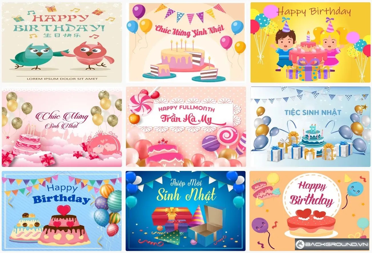 10+ Backdrop sinh nhật cho bé
