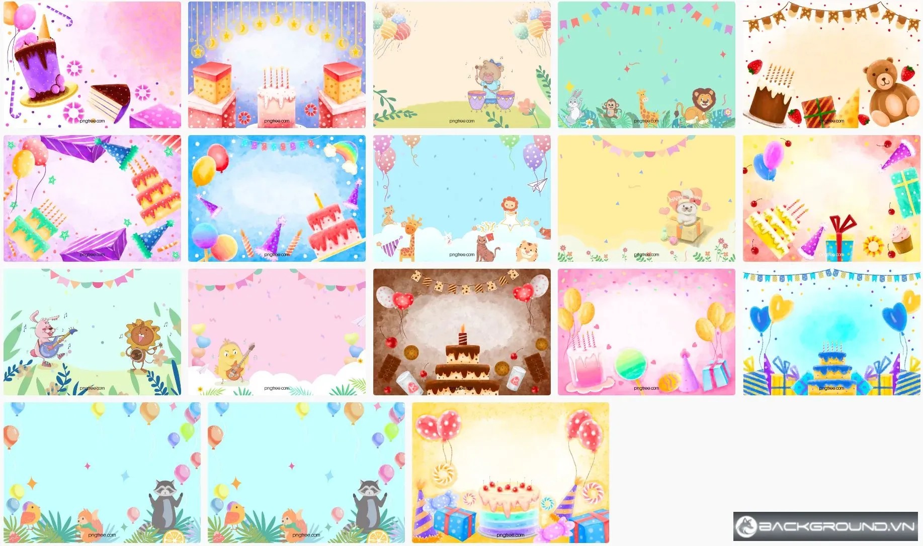 17+ Background sinh nhật màu nước